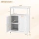 Freestanding white bathroom floor cabinet with open compartment and adjustable shelf, ideal for stylish storage.