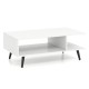Mid Century Modern coffee table in white with spacious tabletop and 2-tier design, perfect for versatile living spaces.