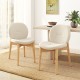 Set of 2 wooden dining chairs with rubber wood legs, featuring soft sponge cushions for ergonomic comfort and rustic.