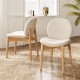 Set of 2 wooden dining chairs with rubber wood legs, featuring ergonomic design and soft looped yarn fabric for comfort.