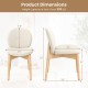 Wooden dining chair dimensions with rubber wood legs, ergonomic design, and soft looped yarn fabric for comfort.