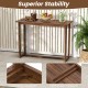 59-inch outdoor bar table with slatted top, made of teak wood, designed for stability, perfect for patio gatherings.