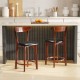 Set of 2 modern armless dining chairs with cushioned seats, made from solid rubber wood, ideal for kitchen islands.