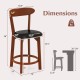 24-inch modern armless dining chair with cushioned seat, solid rubber wood, and ergonomic backrest for kitchen use.
