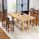 Modern armless dining chair set with cushioned seat, made from solid rubber wood, ideal for kitchen islands and cafes.