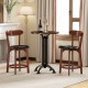 Two 24-inch modern armless dining chairs with black PU leather seats, enhancing comfort and style for kitchen dining.