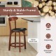 Modern armless dining chair with rubber wood frame and cushioned seat, perfect for kitchen islands and cafes.