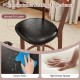 Close-up of a cushioned seat in PU leather, featuring high-density sponge for comfort, ideal for kitchen dining chairs.
