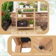 Close-up of the adjustable footpads on the 3-tier garden potting bench table, ensuring stability on uneven surfaces.
