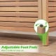 Adjustable foot pads on the acacia wood patio storage cabinet ensure stability for daily use and enhance outdoor.