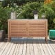 Acacia wood patio storage cabinet with faux marble top, featuring two doors and ample shelving for outdoor organization.