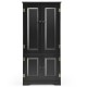 Accent floor storage cabinet in black with antique style, featuring four doors and adjustable shelves for versatile.