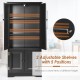 Accent floor storage cabinet in black featuring two adjustable shelves with five positions for versatile storage.