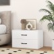 White 2-drawer stackable storage cabinet with handles, ideal for living room or bedroom organization and display.