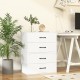 White 2-drawer stackable storage cabinet with handles, perfect for organizing office supplies in any room.