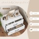2-drawer white storage cabinet with handles, featuring a spacious top for decor and sturdy construction for versatile.