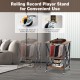 Vintage style rolling end table with 3 dividers, brown finish, holds 250 albums, perfect for living room or bedroom use.