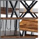 Vintage style rolling end table with heavy-duty metal frame, 3 dividers for albums, and easy-clean wood surface.