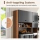 Walnut 71-inch kitchen pantry featuring an anti-tipping system, three cabinets, and three deep drawers for ample.