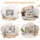 5-cube wooden kids toy storage organizer in white with anti-tipping kits, ideal for playroom, bedroom, or kindergarten.