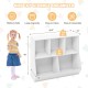 5-cube wooden kids toy storage organizer in white with anti-tipping kits, perfect for playroom and bedroom storage.