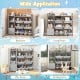4-tier grey kids bookshelf with 8 toy organizer bins, ideal for bedroom, playroom, and kindergarten storage.