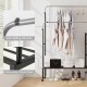 Rolling double rods garment rack showcasing adjustable hanging bars and heavy-duty carbon steel construction for.