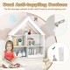3-tier house-shaped toy storage organizer in white with open shelves, ideal for kids' toys and books, featuring.