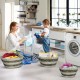 Stackable natural canes grass baskets with hollowed handles, perfect for organizing laundry and home storage.