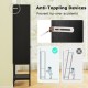 Narrow black bathroom tall cabinet with anti-toppling device, featuring 1 door and 4 shelves for versatile storage.
