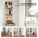 5-tier white record player stand with vinyl display shelf, anti-tipping kits, ideal for living room or media room use.