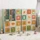 Colorful 12 cube kids wardrobe closet in green with cartoon patterns, perfect for organized storage in children's rooms.