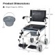 4-in-1 bedside commode wheelchair with adjustable height, detachable bucket, and padded seat for comfort and.