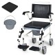 4-in-1 bedside commode wheelchair with detachable bucket, adjustable height, and padded seat for comfort and.