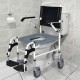 4-in-1 bedside commode wheelchair featuring a detachable bucket and lightweight aluminum frame for easy transport and.