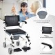 4-in-1 bedside commode wheelchair with detachable bucket, ergonomic armrests, and adjustable height for versatile use.