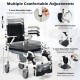 4-in-1 bedside commode wheelchair with adjustable height, rotatable armrests, and foldable footrests for versatile use.
