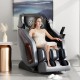 Enjoyment 05 massage chair in black, demonstrating the Thai stretching function for whole body muscle relaxation.