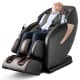 Zero gravity SL-Track electric shiatsu massage chair in black, featuring intelligent voice control and full-body.