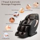 Zero gravity electric shiatsu massage chair in black, featuring 7 automatic massage programs for full body relaxation.