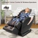 Zero gravity SL-Track electric shiatsu massage chair in black with intelligent voice control and wireless speakers for.