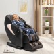 Zero gravity SL-Track electric shiatsu massage chair in black, featuring intelligent voice control and a relaxing.