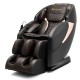 Zero gravity electric shiatsu massage chair in black with intelligent voice control and extensive massage features.
