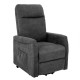Gray power lift recliner chair with padded high-density sponge, designed for easy standing and optimal comfort for the.