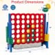 Jumbo 4 in a Row game set with red frame, featuring 42 chess pieces, ideal for indoor and outdoor family fun.