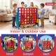 Jumbo 4 in a Row game set with 42 chess pieces, ideal for indoor and outdoor family fun and gatherings.