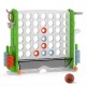 Jumbo 4-to-Score game in green with ring toss, basketball hoop, and adjustable height for kids' entertainment.
