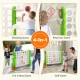 Jumbo 4-to-score game in green featuring basketball hoop, ring toss, and golf, adjustable heights for kids' fun.