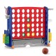 Jumbo 4-to-Score game with basketball hoop and ring toss, featuring adjustable height and tidy storage for kids' fun.