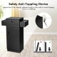 Salon station storage cabinet in black with 6 hair dryer holders, featuring a safety anti-toppling device for secure.